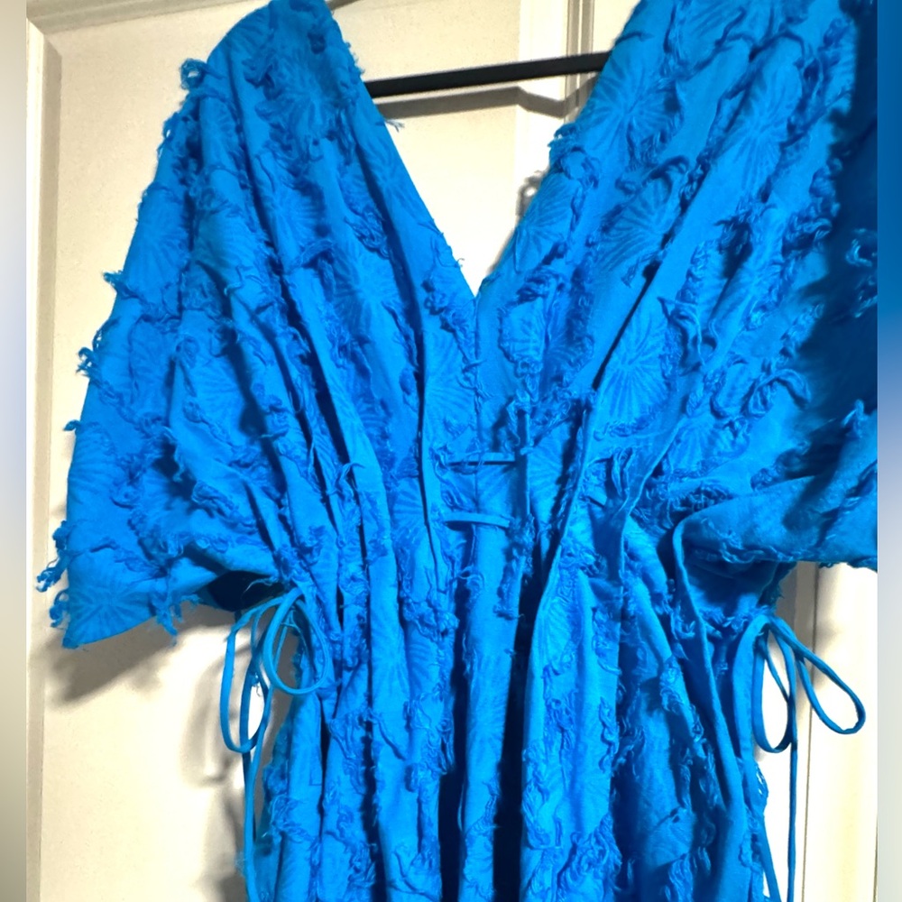 ASOS Arrange Vibrant Blue Textured Midi Dress Size 4 - Picture 8 of 10